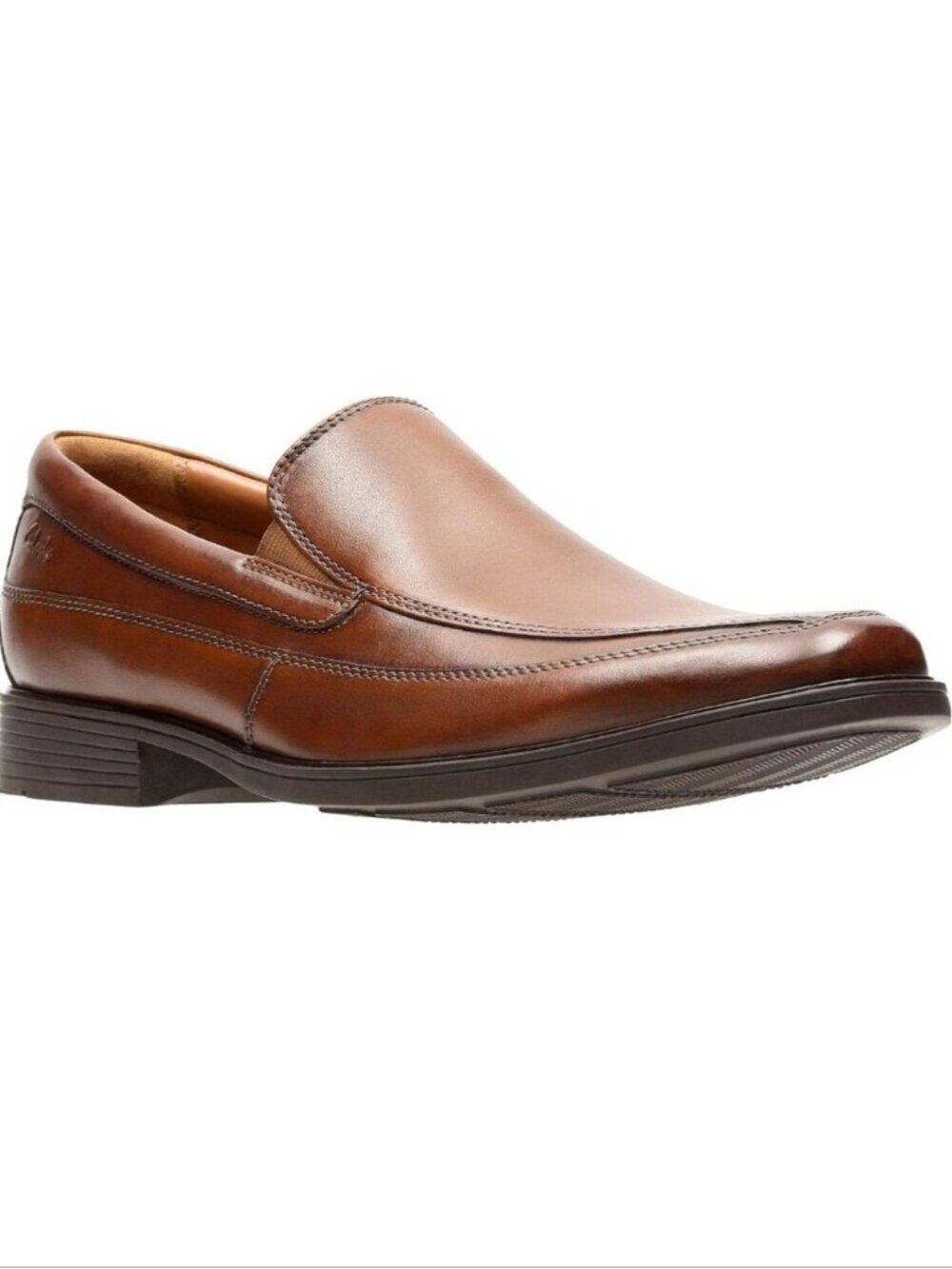 Clarks Men's  Loafer Shoes Tilden Free Cognac Leather Slip On Ortholite Size 7 - Picture 7 of 12